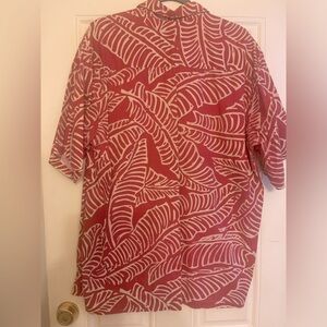 Rix XXL 100% Cotton Aloha Shirt with a tropical foliage motif